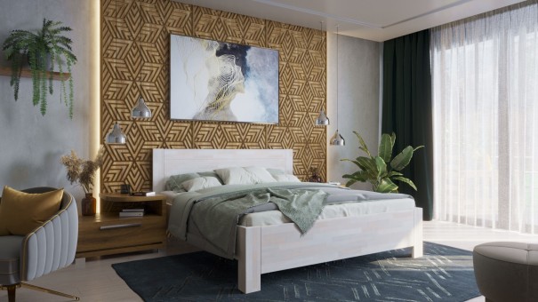 Krevet od punog drveta sa blago udubljenim nogama