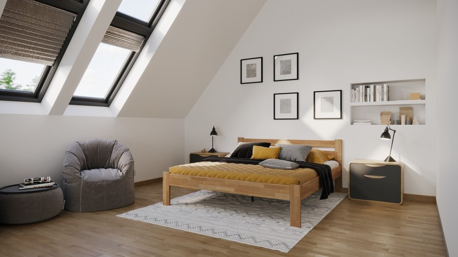 Bračni krevet Antony, 140x200 cm, Bukva, BO 101 1 Krevet od punog bukve ili hrasta