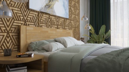 Krevet od punog drveta sa blago udubljenim nogama