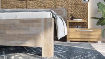 Masivni krevet Olten, 140x200 cm, Bukva, BO 105, Bez modifikacije 2 Krevet od punog drveta sa blago udubljenim nogama