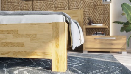 Masivni krevet Olten, 140x200 cm, Hrast, DO 201, Bez modifikacije 2 Krevet od punog drveta sa blago udubljenim nogama