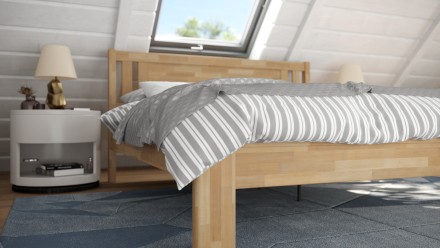 Masivni krevet Beringen, 80x200 cm, Bukva, BO 101, Bez modifikacije 2 Krevet od punog drveta prozračnog dizajna