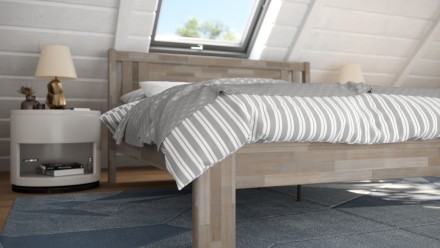 Masivni krevet Beringen, 80x200 cm, Bukva, BO 105, Bez modifikacije 2 Krevet od punog drveta prozračnog dizajna