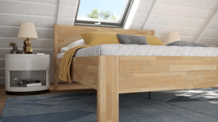 Masivni krevet Arlon, 80x200 cm, Bukva, BO 101, Bez modifikacije 2 Krevet od punog drveta sa čvrstim postoljem