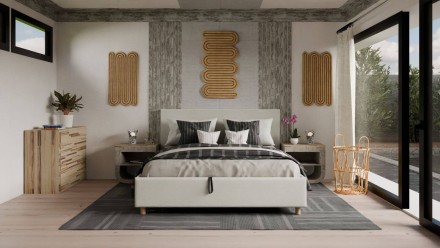 Dizajnerski krevet Modesto 2.0, FL, natural, Manchester 2303, 160x200 cm 3