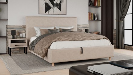 Dizajnerski krevet Valentino 2.0, FL, natural, Vulcano 8501, 160x200 cm 2