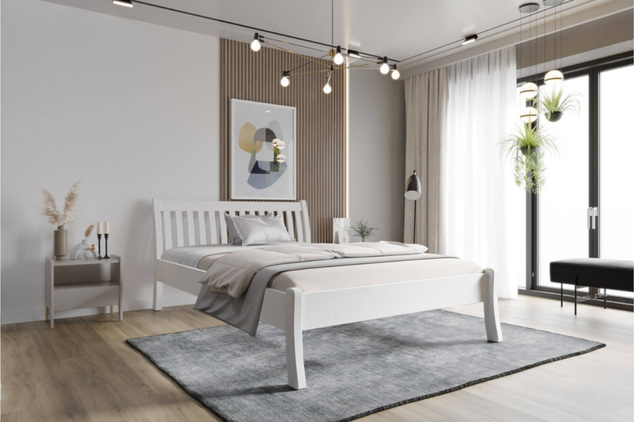 Bela masivni krevet borovo drvo Felix, 160x200 cm 1 Felix predstavlja čisti estonski stil. Prelepo borovo drvo prekriveno bezbojnim lakom, što čini celu strukturu vidljivijom.