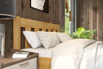 Krevet od masivne od prirodne bukve Utena, izvođenje BO101, 140x200 cm 2 Krevet Utena jednostavnog dizajna iz kolekcije masivnih kreveta.