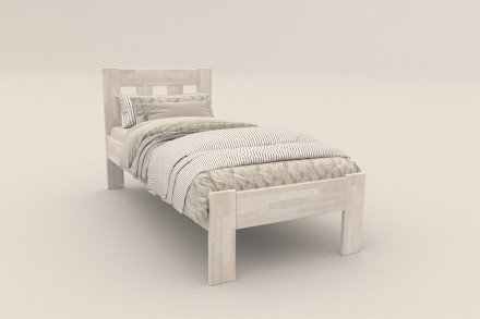 Krevet od masivne od prirodne bukve Utena, izvođenje BO102, 80x200 cm 4 Krevet Utena jednostavnog dizajna iz kolekcije masivnih kreveta.