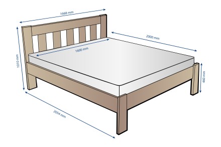 Krevet od masivne od prirodne bukve Utena, izvođenje BO105, 160x200 cm 2 Krevet Utena jednostavnog dizajna iz kolekcije masivnih kreveta.