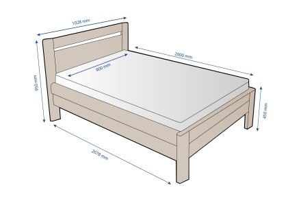 Krevet Venta možete odabrati od masivnog hrasta ili bukve.