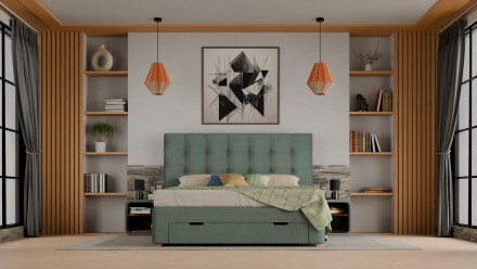 Malibu tapacirani krevet, Rubens 7504, box side lift, 180x200 cm 2 Malibu tapacirano uzglavlje će vam pružiti luksuznu atmosferu u spavaćoj sobi. Izrađeno je od prirodnih materijala najvišeg kvaliteta, što obezbeđuje ne samo elegantan izgled, već i udoban san.