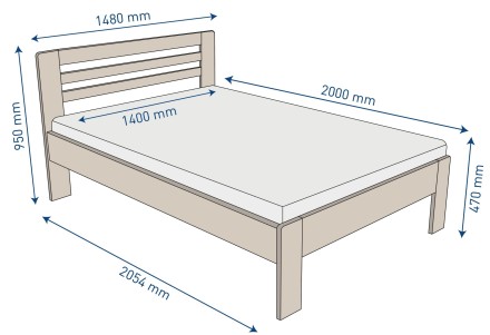 Masivni krevet Jona, 140x200 cm, Bukva, BO 101, Bez modifikacije 9