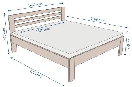 Masivni krevet Jona, 160x200 cm, Bukva, BO 102, Bez modifikacije 9
