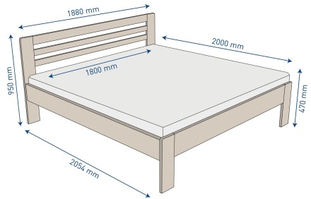 Masivni krevet Jona, 180x200 cm, Bukva, BO 105, Bez modifikacije 9