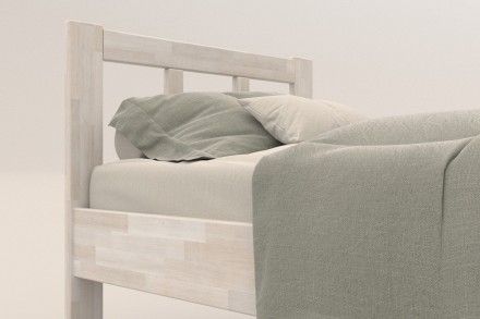 Singl drveni krevet Bety, izvođenje BO102 bela, 120x200 cm 6 Da li volite miris drveta? Onda je ovaj masivni krevet savršen izbor za vas, jer je napravljen od najkvalitetnijeg drveta bukve i hrasta.