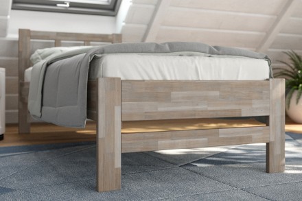 Singl drveni krevet Bety, izvođenje BO105 sivi granit, 90x200 cm 3 Da li volite miris drveta? Onda je ovaj masivni krevet savršen izbor za vas, jer je napravljen od najkvalitetnijeg drveta bukve i hrasta.