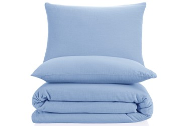 Muslin posteljina napravljena od 100% pamuka za osećaj maksimalne udobnosti i neometanog sna.